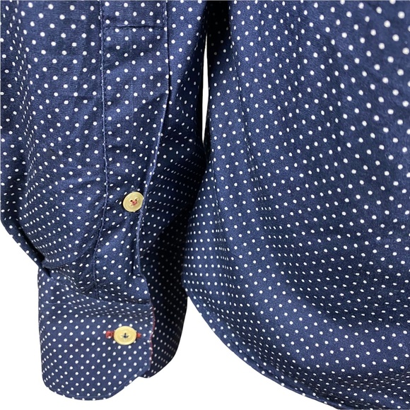 LE31 Simons Dotted Buttoned Down Men’s Long Sleeves Shirt Size Medium - Picture 5 of 8